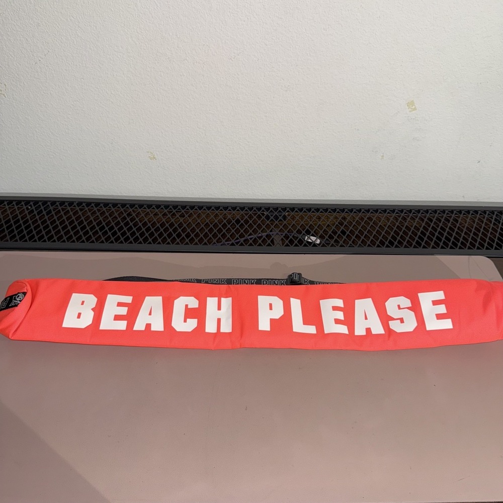 NWT Victoria's Secret PINK 6 Can Cooler Bag "Beach Please"‎ Insulated Adjustable